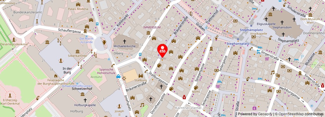 Street map section around the address