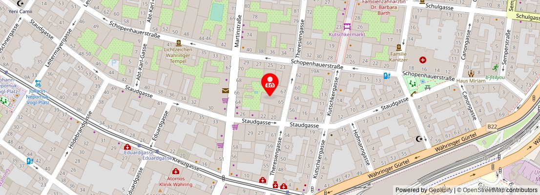 Street map section around the address