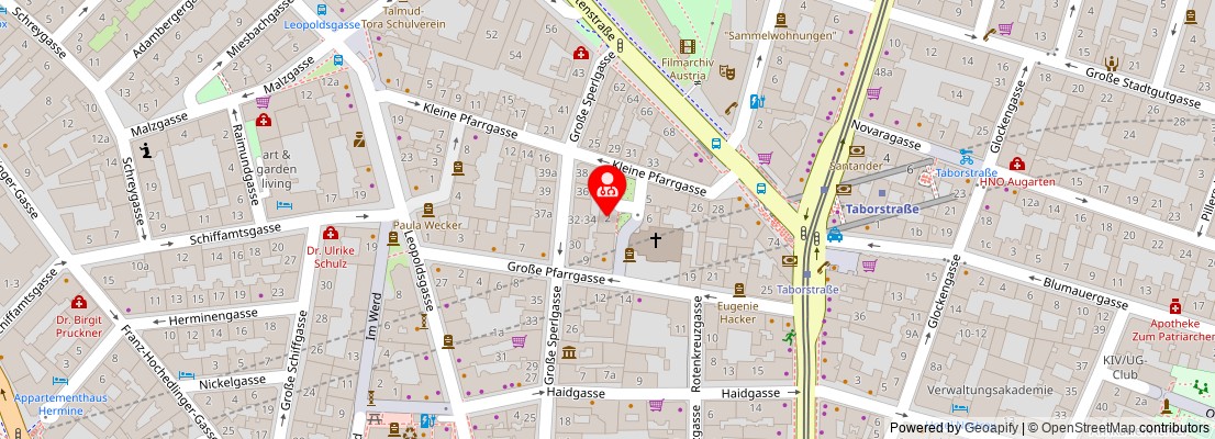 Street map section around the address