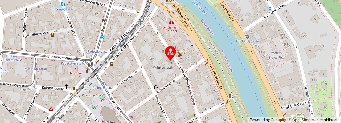 Street map section around the address