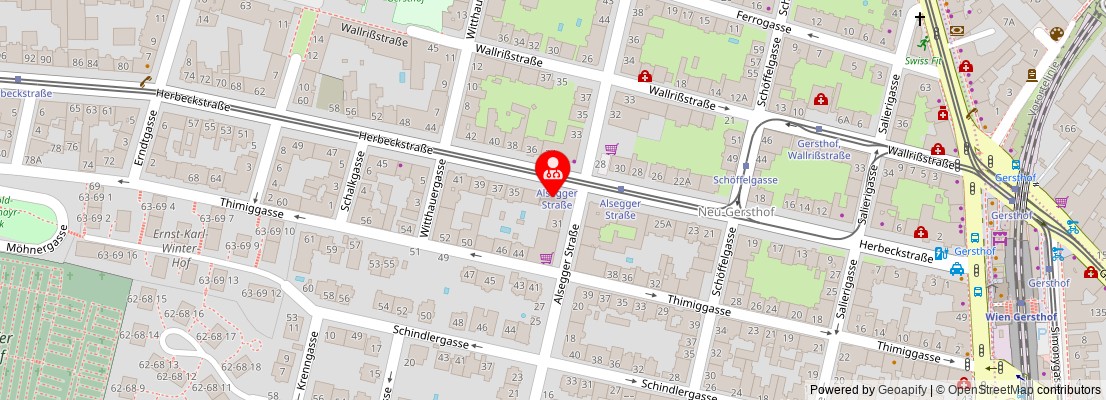 Street map section around the address