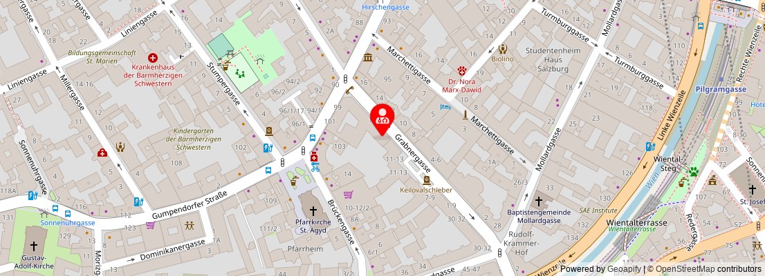 Street map section around the address