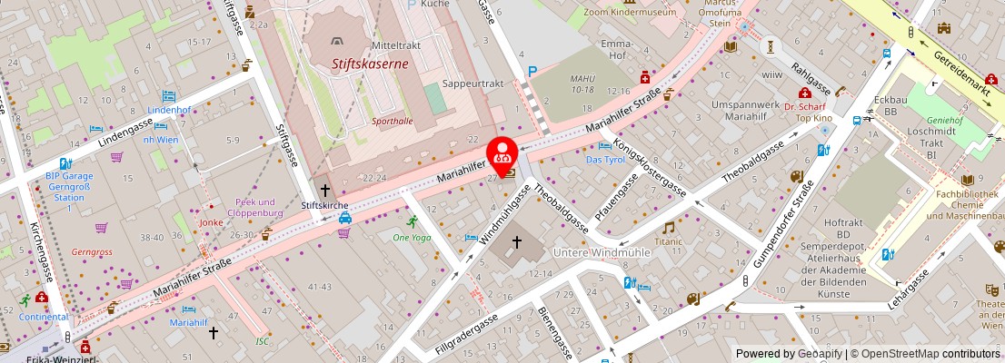 Street map section around the address