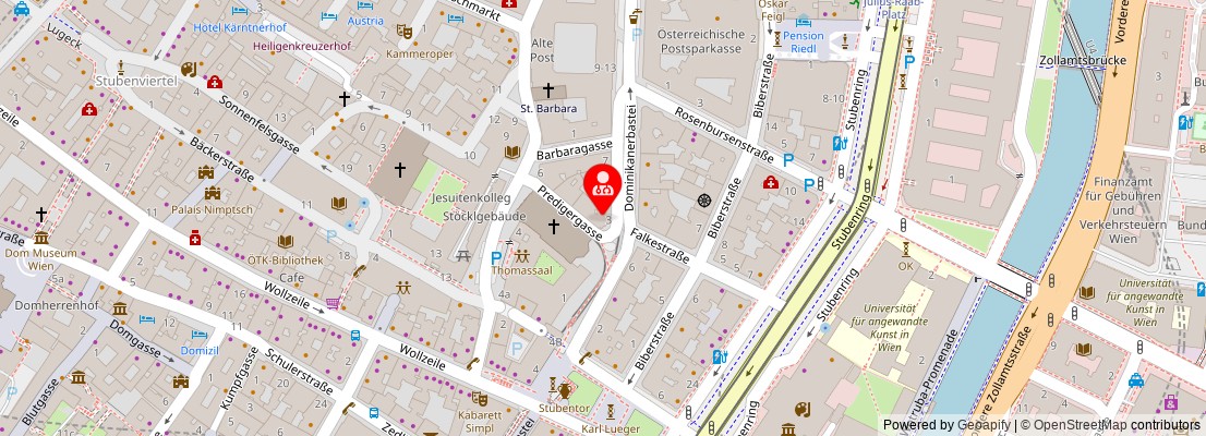 Street map section around the address