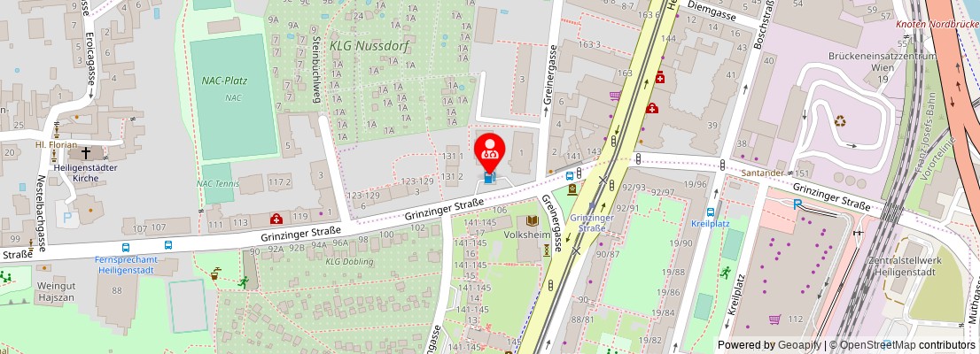 Street map section around the address