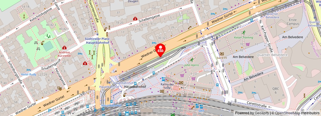 Street map section around the address