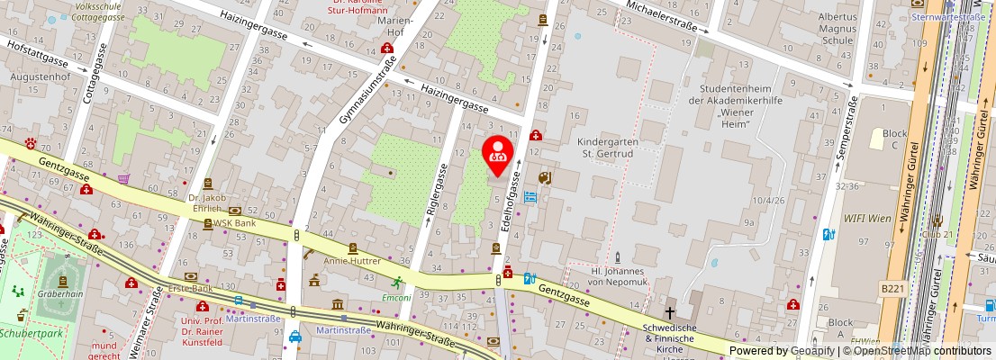 Street map section around the address