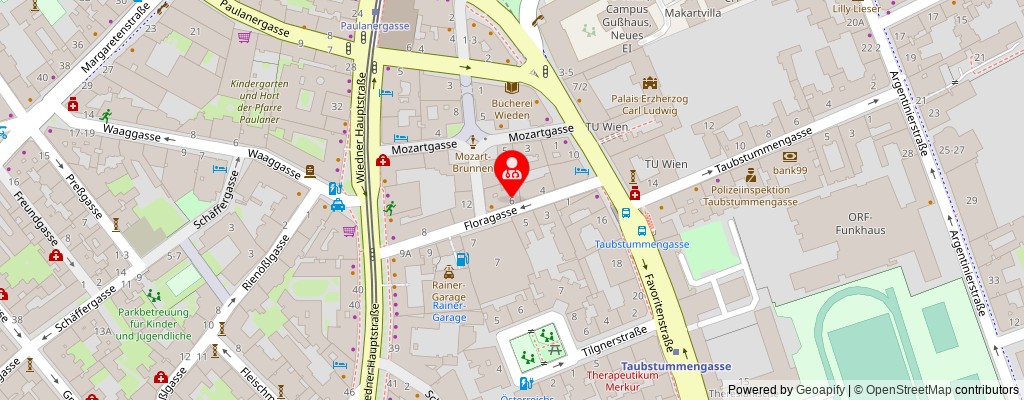 Street map section around the address