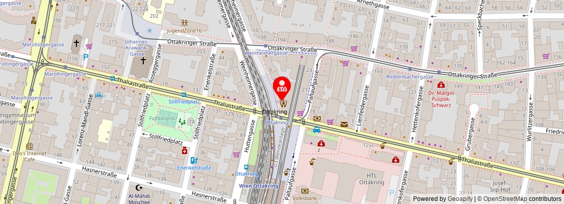 Street map section around the address