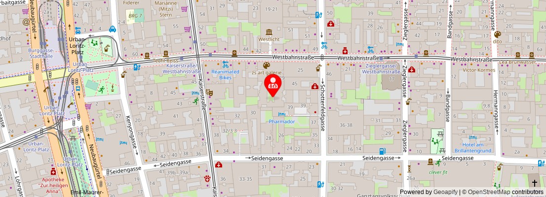 Street map section around the address