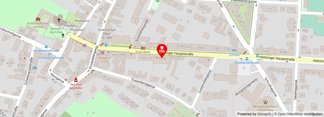 Street map section around the address