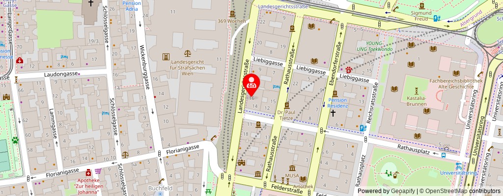 Street map section around the address