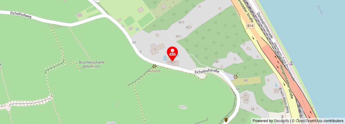 Street map section around the address