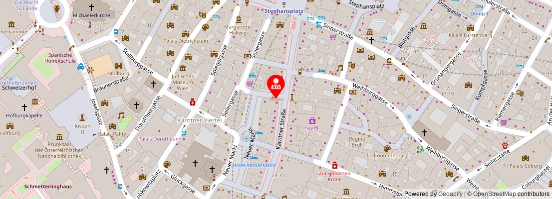 Street map section around the address