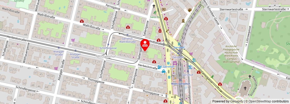 Street map section around the address