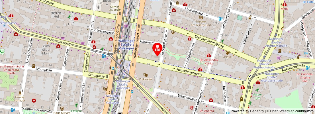 Street map section around the address