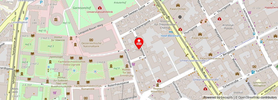 Street map section around the address