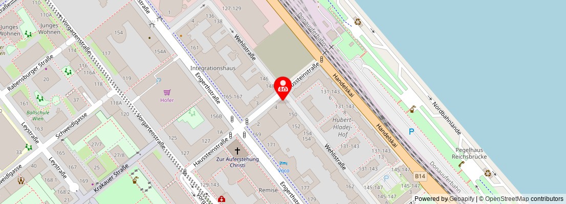Street map section around the address