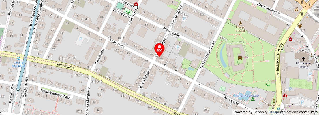 Street map section around the address