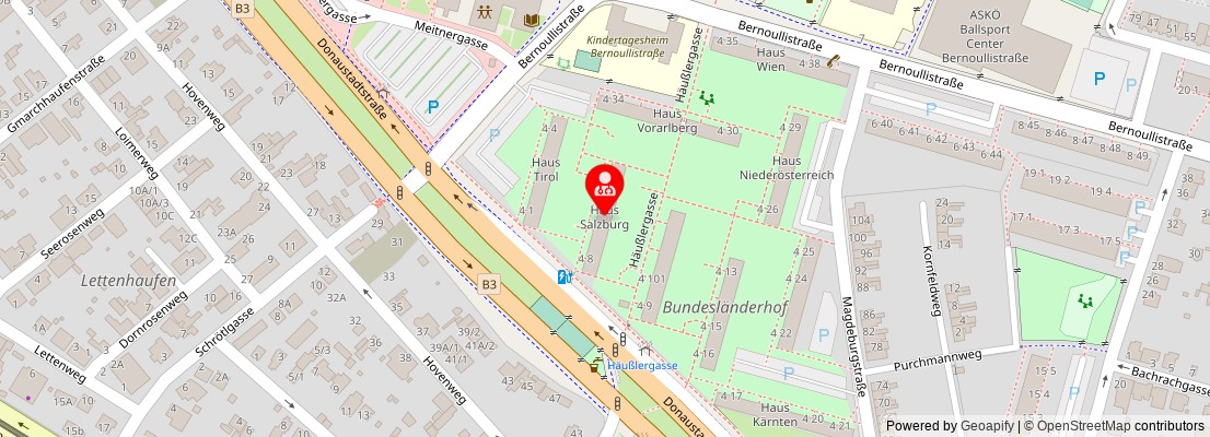 Street map section around the address