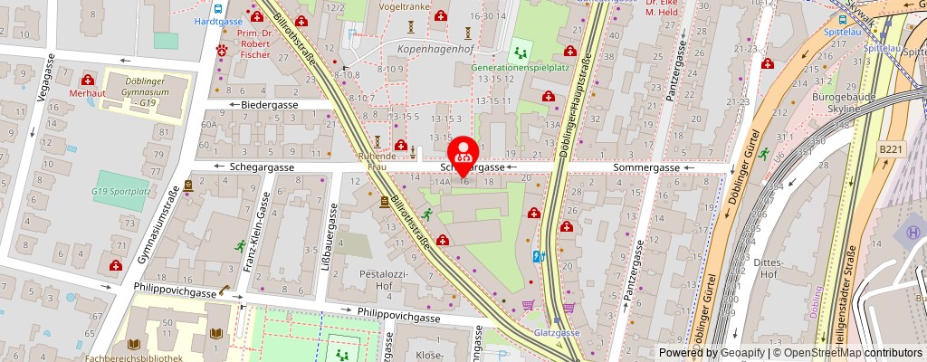 Street map section around the address