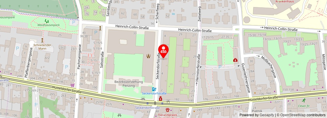 Street map section around the address