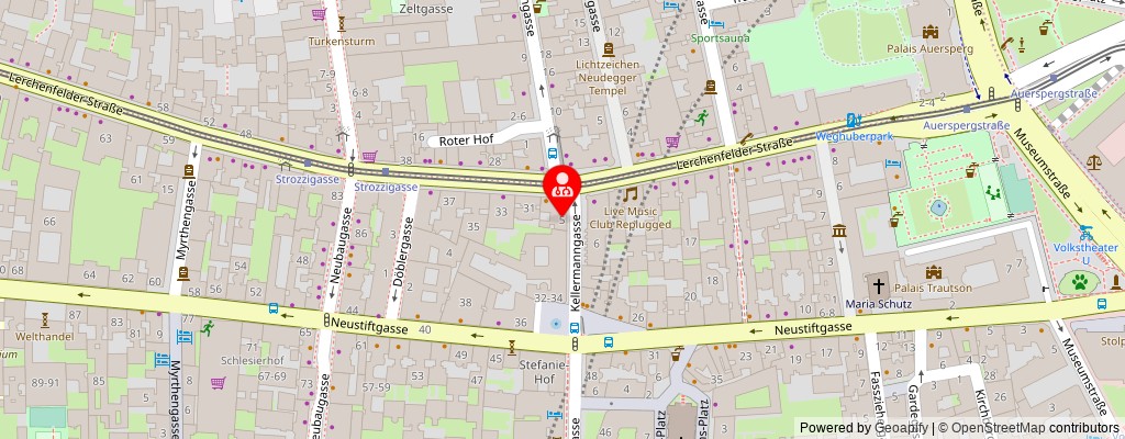 Street map section around the address