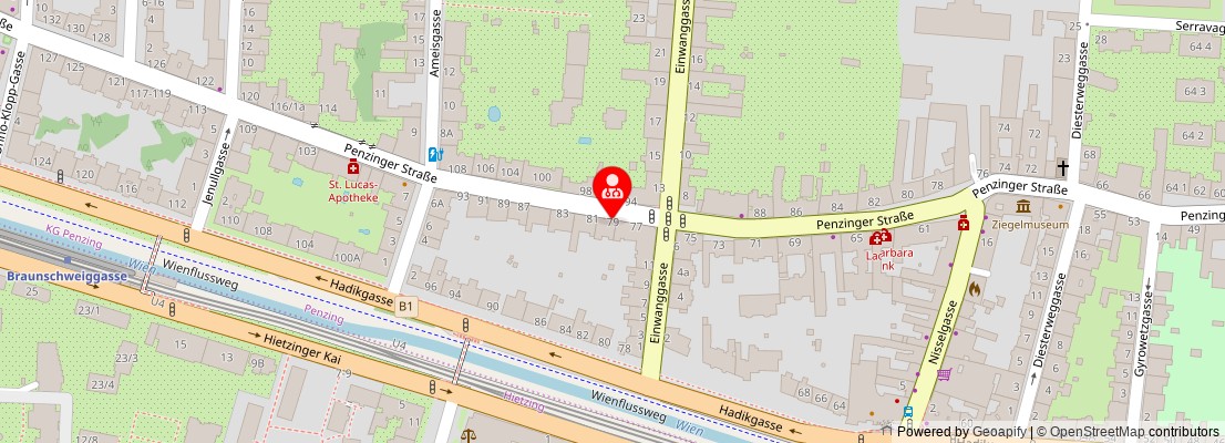 Street map section around the address