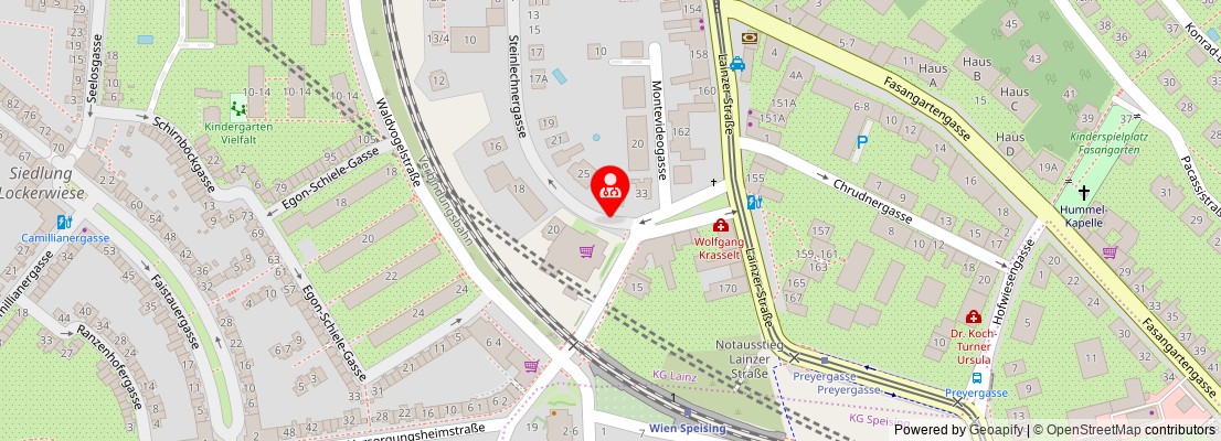 Street map section around the address