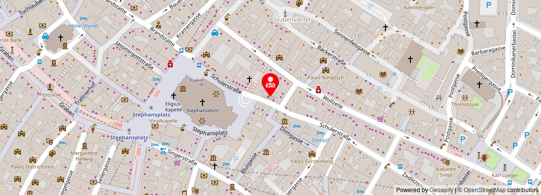 Street map section around the address