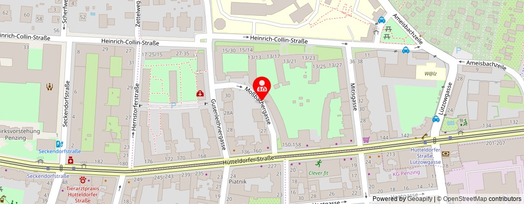 Street map section around the address
