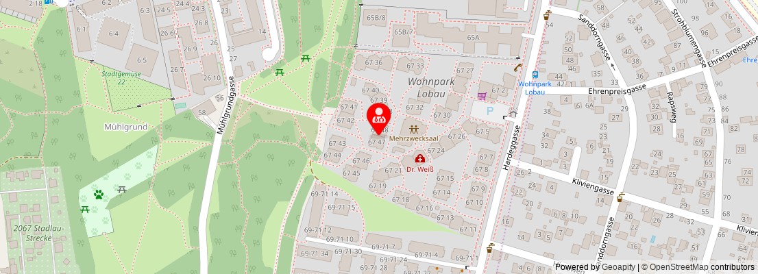 Street map section around the address