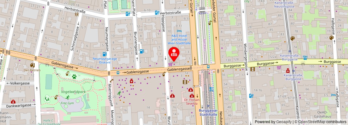 Street map section around the address