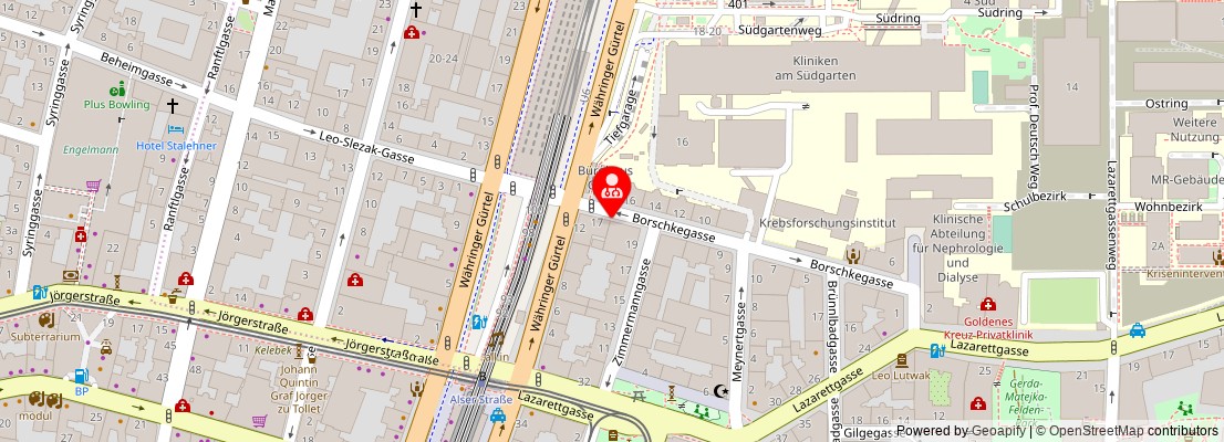 Street map section around the address