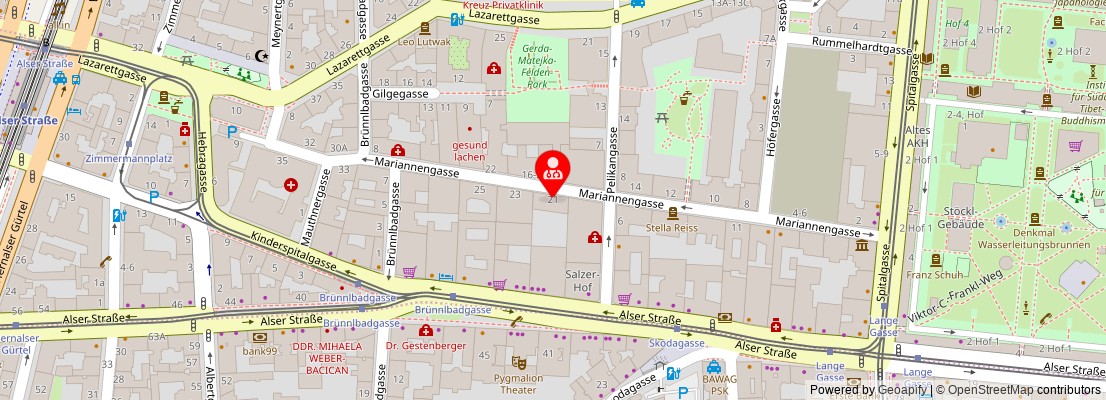 Street map section around the address