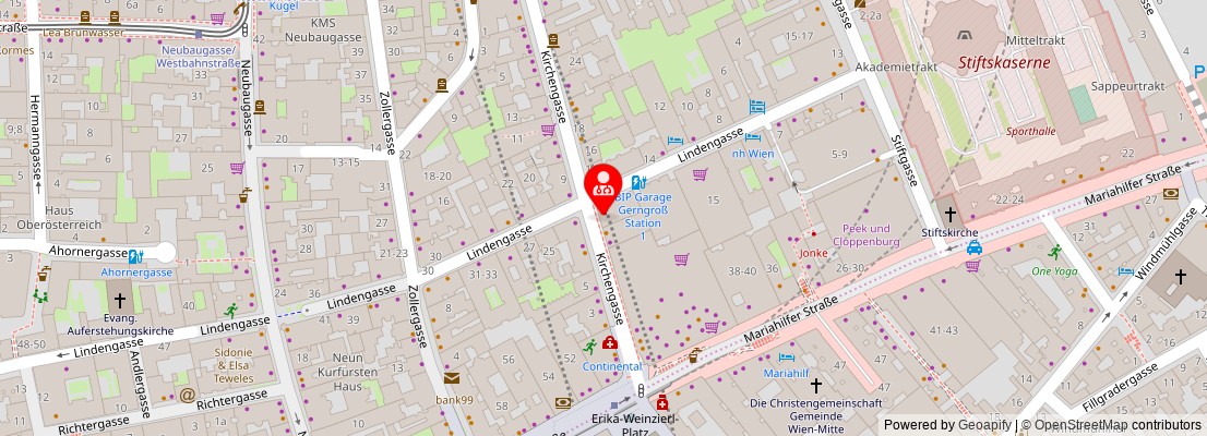 Street map section around the address