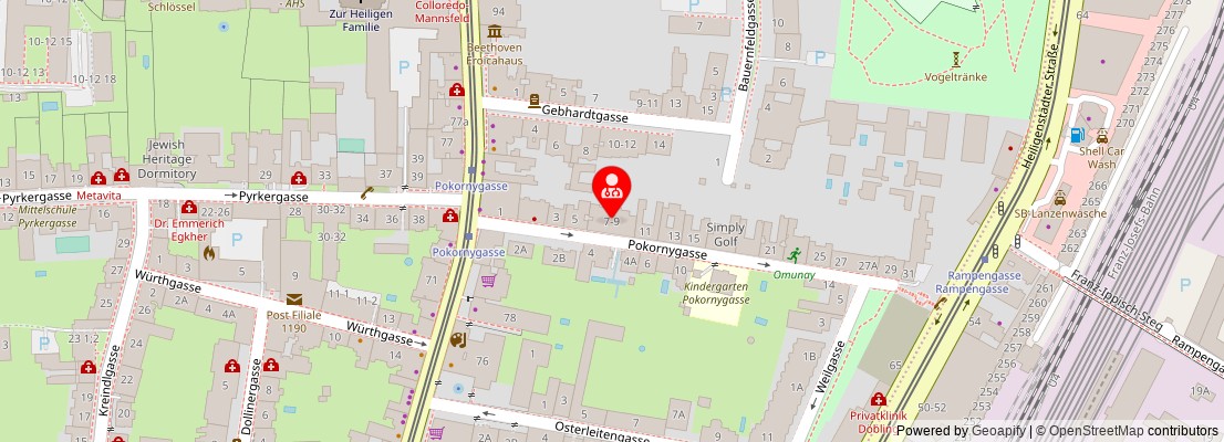 Street map section around the address