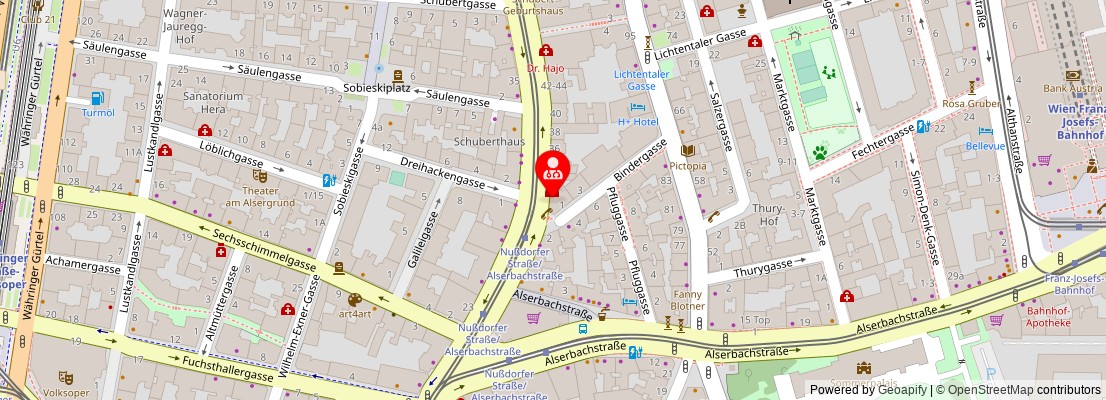 Street map section around the address