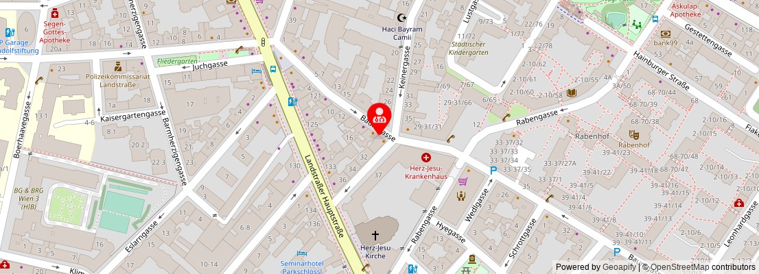 Street map section around the address