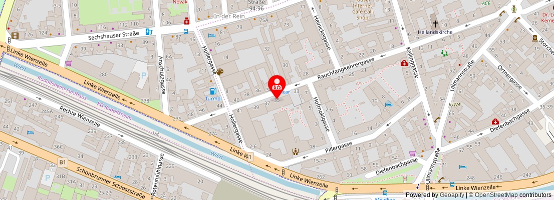 Street map section around the address