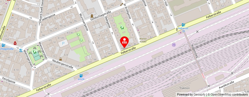 Street map section around the address
