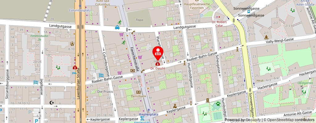 Street map section around the address