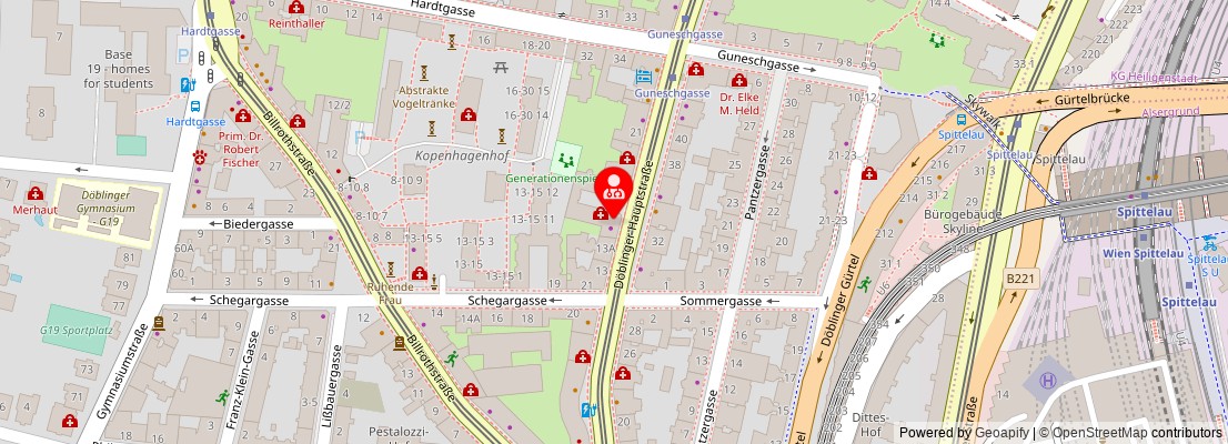 Street map section around the address