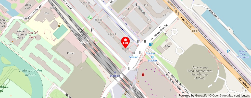 Street map section around the address
