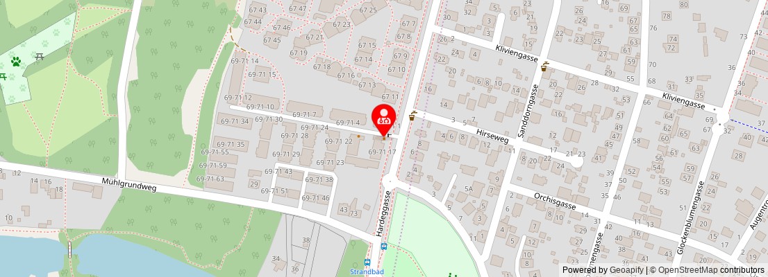 Street map section around the address