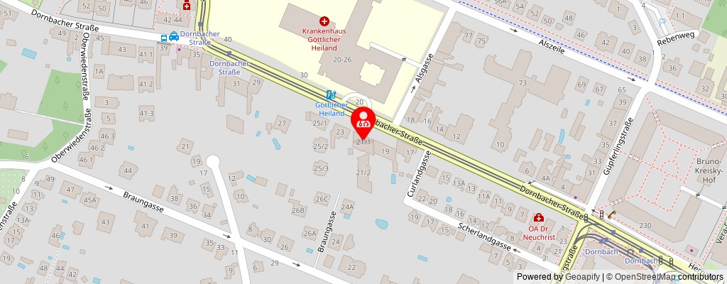 Street map section around the address