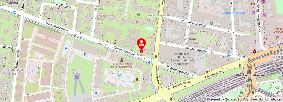 Street map section around the address