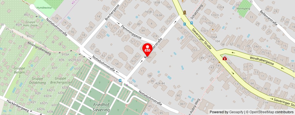 Street map section around the address