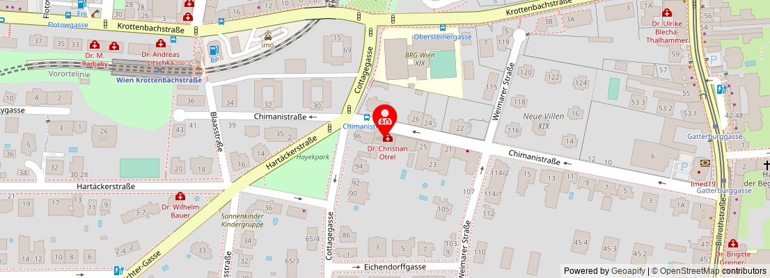 Street map section around the address