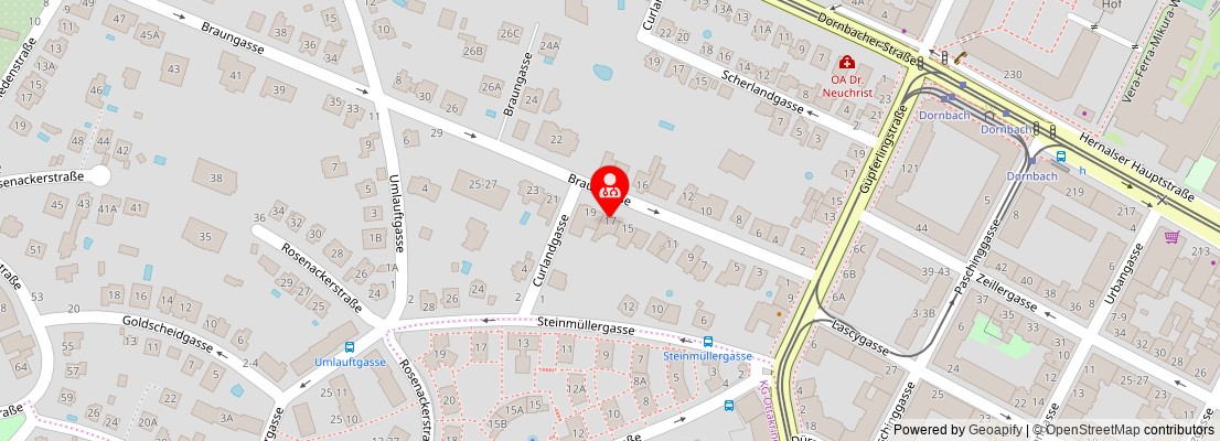 Street map section around the address